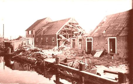 Schade na bombardement Beijerscheweg 1 1941